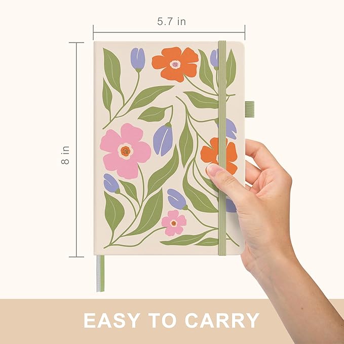 And Per Se Undated Planner, Weekly & Monthly Planner with Goal & Habit Tracker, A5 Leather Hardcover Productivity Journal for Academic Year (Botanical Floral)