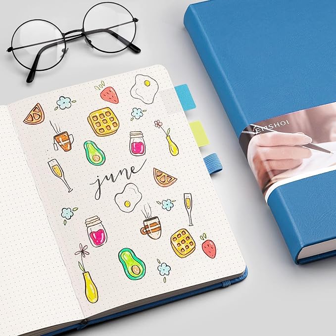 EMSHOI Dotted Journal Notebook, 256 Pages, A5 Size (5.7'' x 8.3'')