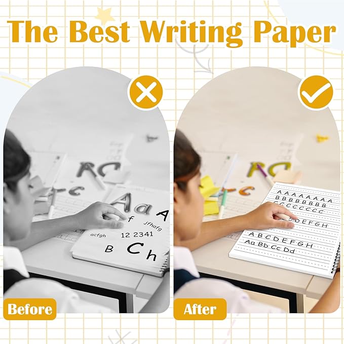 3 Pack Raised Ruled Handwriting Paper Spiral Bound 8.5x11 Inch Raised Lined notebook Writing Practice Writing Paper Kindergarten Practice with ADHD 0.63In Sensory Line Dysgraphia Pad for Kids Students
