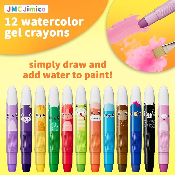 Water Silky Crayon Set, Multi-Color Art Drawing Twistable Craons, Washable, Smudge-Free, Non-Toxic Silky Crayons Art Supplies