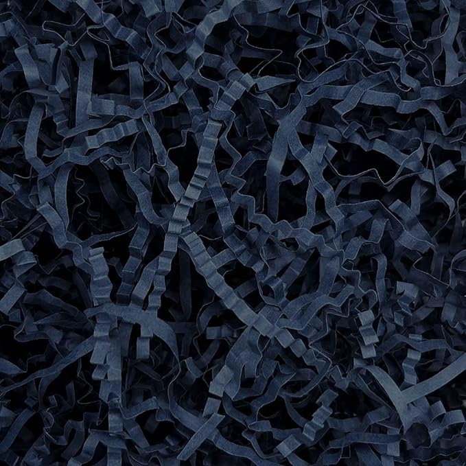 3LB Navy Blue Crinkle Cut Paper Shred Filler, Paper Shreds for Basket Fillers, Birthday, Gift Wrapping, Wedding, Halloween, Thanksgiving, Christmas Gift Decor Party Filler