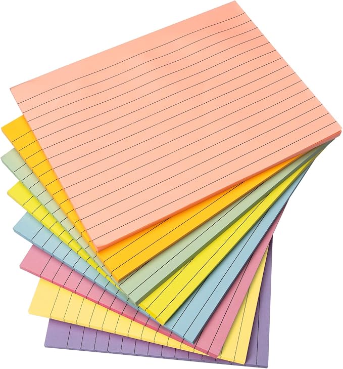 Large Sticky Notes 8×6 in,400 Sheets,No Ink Bleed-Through,Home/School