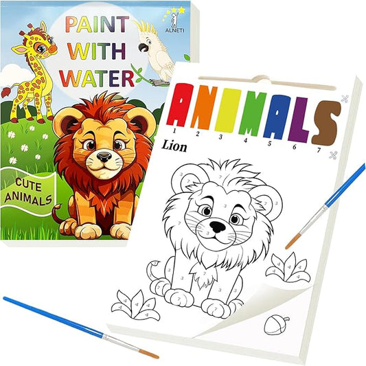 ALNETI Paint with Water Books for Toddlers - Watercolor Painting Book - Children Arts and Crafts for Kids 3 5 4 Year Old - Toddler Activities Ages 4-8 - Art Craft Kits - Water Coloring Book Animals
