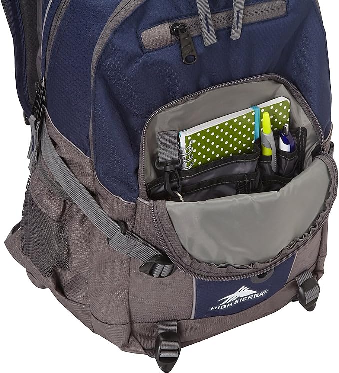 High Sierra Loop Backpack, Travel, or Work Bookbag with tablet sleeve, One Size, Silver Heather