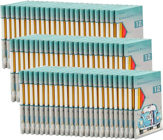 Madisi Colored Pencils Bulk - Non-Toxic Pre-Sharpened - 72 Packs of 12-Count - 864 Bulk Pack