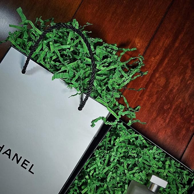 GoooodGift - 3 oz - Green - Crinkle Cut Paper Shred Filler for Gift Wrapping, Gift Box Stuffing Birthdays, Basket Filling Mother's Day Christmas
