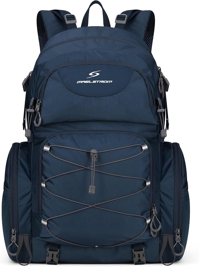 Maelstrom 40L Waterproof Hiking Backpack, Lightweight Travel Daypack | Rain Cover,Hydration-Ready, Tripod Straps, Load Compression, Survival Whistle, Perfect For Men, Women,Camping,Travel
