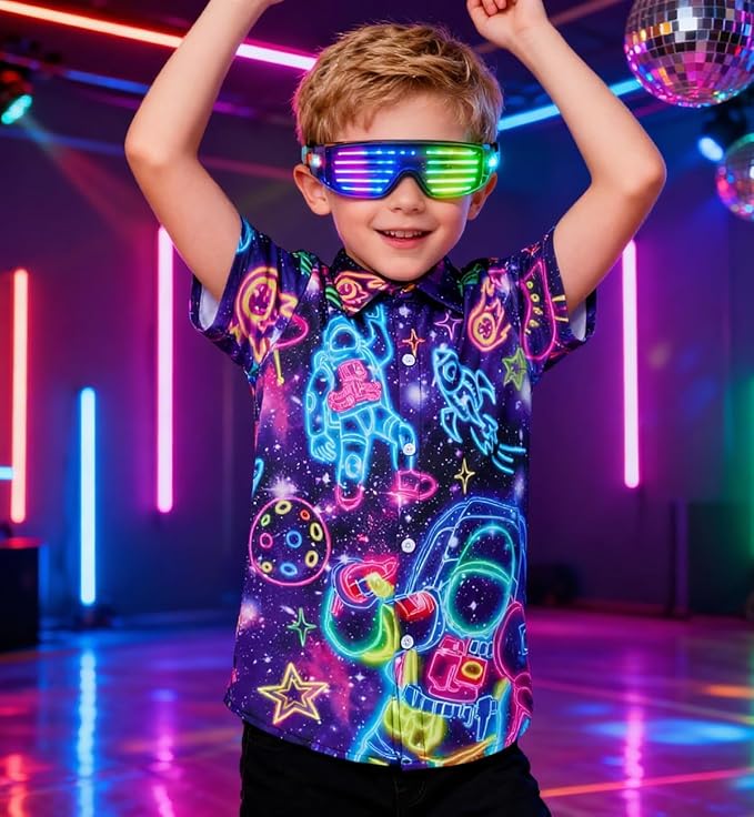Enlifety 2-10T Kids Hawaiian Shirt Boys Short Sleeve Button Down Shirts Hawaii Summer Casual Blouse