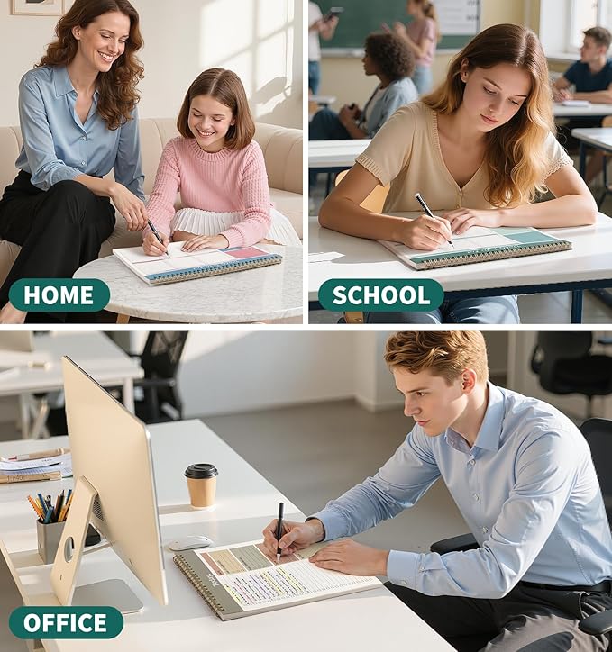 104 Pgs Weekly To Do List Notepad, 52 Duplex-Printed Undated Sheets 100 GSM（8.5"×11") Weekly Desk Planner For Work Home School Office Desk Accessories Supplies & Goal Setting Tasks - Green