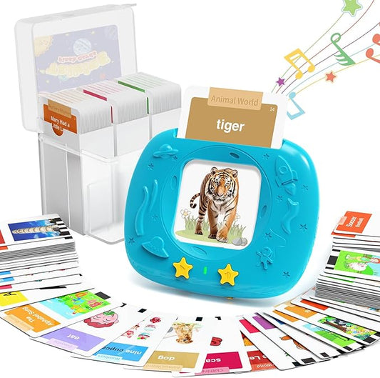 HOMESTEC Toddler Talking Flash Cards with 216 Double Sided Cards for Speech Therapy Learning for Ages 3 to 6 Featuring 24 Themes Short Sentences Real Sounds and Stories Birthday Gifts for Kids