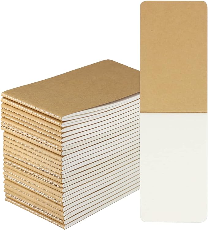 zmybcpack 24 Pack Mini Pocket Notebook 3x5inch, Mini Kraft Paper Blank Notebook Bulk, Unlined Note Pads,Memo Pads Small Pocket Notebook Journal for Kids, Students,Travelers