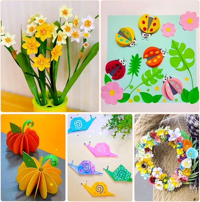 IOOLEEM Origami Paper, 200 Sheets, White Origami Paper, 6 Inch Square, Double Sided Colored paper.