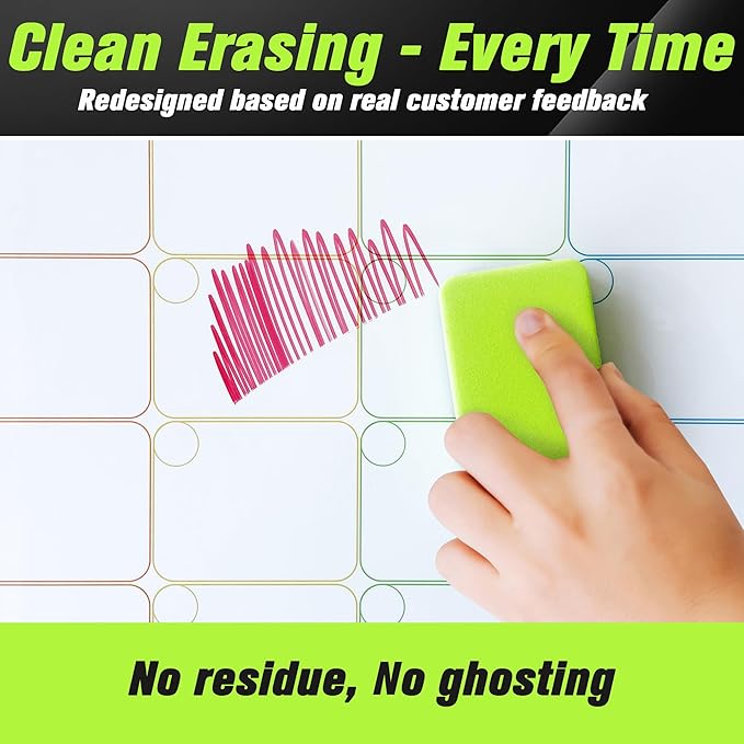 Vertical Magnetic Calendar for Refrigerator Set. Weekly Planner Dry Erase Fridge Calendar Whiteboard Menu Board - Thickened Magnet. Fine Marker & Organizers Reusable for Busy Home & Office