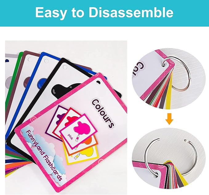 Lilias Flash Cards - English Words Pocket Card for Toddlers, Learning Toys, Supplies for Kindergarten Preschool, 26 Themes Set, 771 Cards