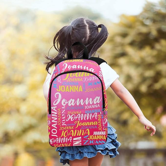 M YESCUSTOM Custom Teen Girls School Backpack, Personalized Name Kids Bookbag for Boys Elementary Middle School Bags Travel Laptop Backpack Casual Daypacks