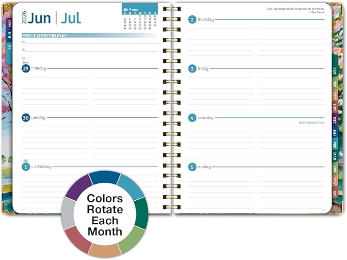 HARDCOVER Academic Year 2026-2027 Planner: 14 Months (May 2026 Through June 2027) 8.5"x 11" Daily Weekly Monthly Planner Yearly Agenda. Bookmark, Pocket Folder and Sticky Note Set (Watercolor Tree)