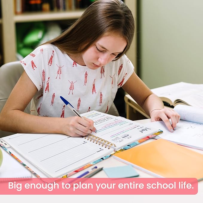 Academic Planner 2026-2027, Weekly and Monthly Calendar Book, July 2026 – June 2027, Hardcover Planner with Tabs, Perfect for Teachers, Students, Women & Men, A4 (8.5" x 11") - Pastel Garden