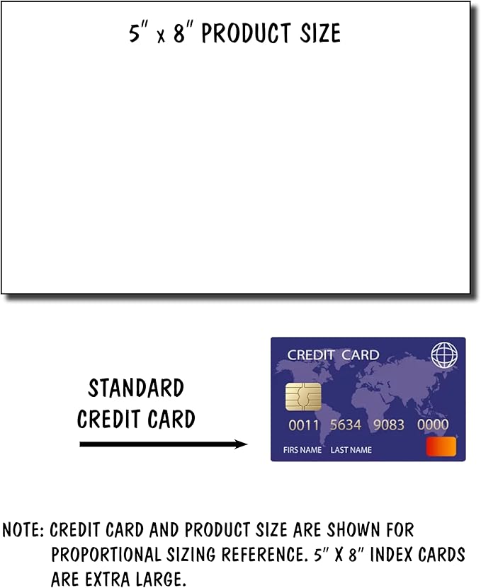 Debra Dale Designs 5 x 8 Ruled Index Cards, 300 White Cards, One Side Ruled Blank Back, Single Hole Punched, Extra Heavy 100 lb Cardstock, 271 gsm, Includes 6 Metal Binder Rings, 3 Packs of 100