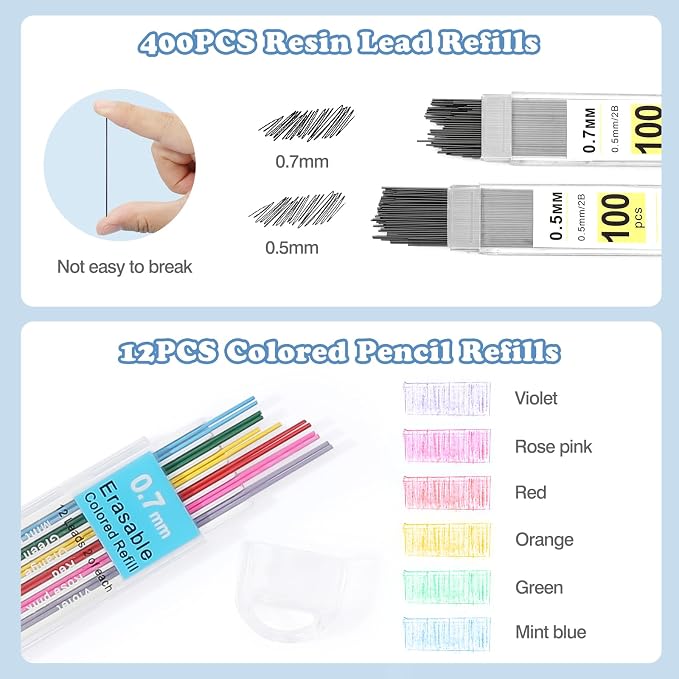 MoKo 60Pcs Aesthetic School Supplies with Cute Pencil Case (Pink), 12 Pastel Highlighters, 5 Black Ink Gel Pens, 6 Mechanical Pencil Set 0.5 & 0.7 mm for Students Stationary College Essentials