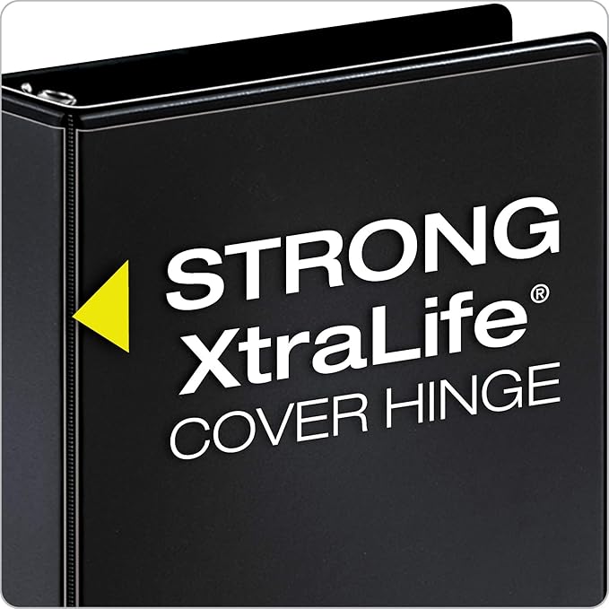 Cardinal Economy 3 Ring Binder, 1 Inch, Presentation View, Black, Holds 225 Sheets, Nonstick, PVC Free, Binders (79512), 4 Count(Pack of 2)