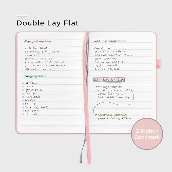 &And Per Se Lined Hardcover Notebook – A5 5.7"x8" College Ruled, 160 Pages, 100gsm Thick Paper – Aesthetic Journal for Women, Gift-Ready Planner, Everyday Writing Notebook (Blush)