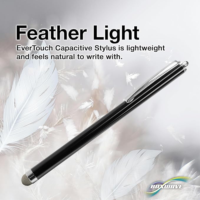 BoxWave Stylus Pen Compatible with Boogie Board Blackboard Smart Scan Reusable Notebook - EverTouch Capacitive Stylus, Fiber Tip Capacitive Stylus Pen - Jet Black