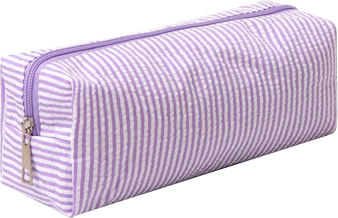 Cute Pencil Case Capacity Pencil Pouch Aesthetic Pen Bag Office Stationery Organizer Simple Sturdy Multifunctional Cosmetic Pouch (purple)