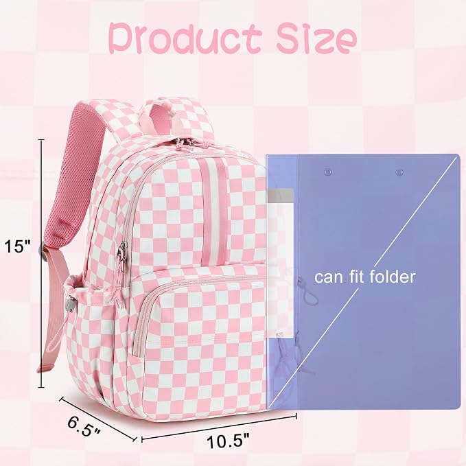 LOIDOU Backpack for Girls 4-6, 15 inch Cute Kids Backpack for Toddler Preschool Gifts (pink)