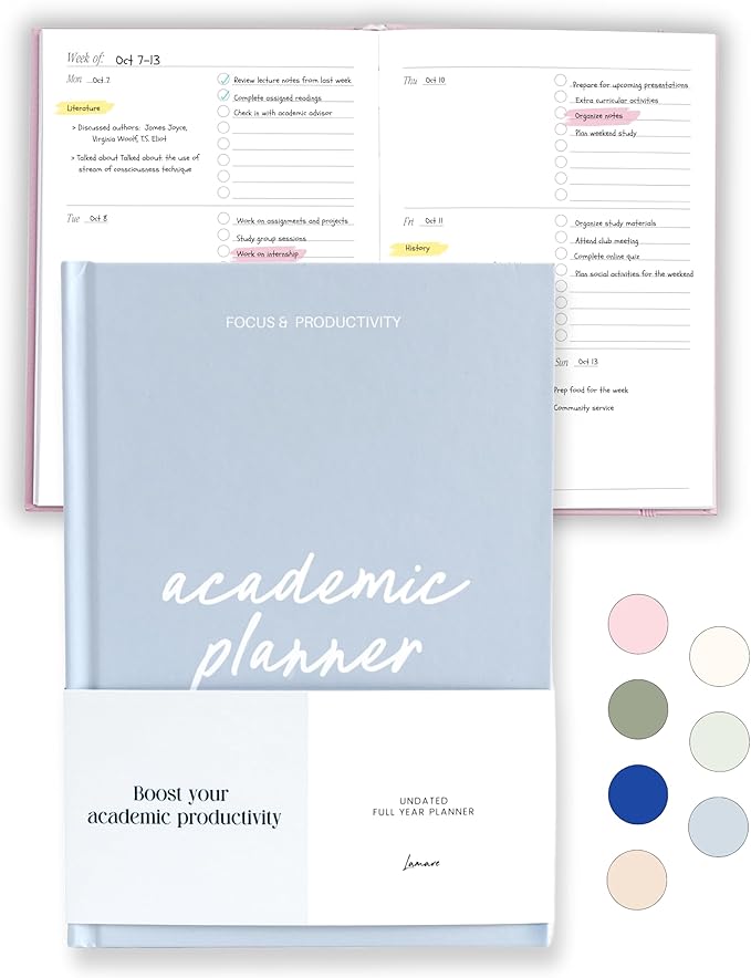 Lamare Academic Planner 2026-2027 – Undated Weekly College Student Planner for Homeschool, High School, College & Nursing Students
