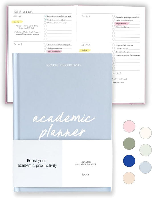 Lamare Academic Planner 2026-2027 – Undated Weekly College Student Planner for Homeschool, High School, College & Nursing Students