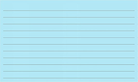 Colonial Cards: 150 Color Cardstock 3" x 5" Index Cards, Light Blue, Lined Landscape Format