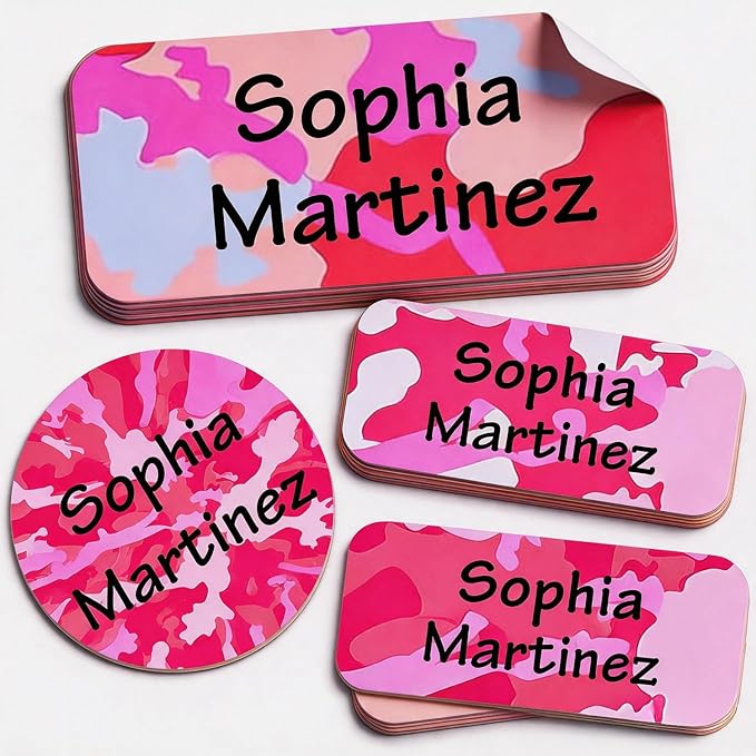 Waterproof Custom Name Stickers (135 Labels) - Personalized Daycare Labels for Clothing, Water Bottles, Lunch Boxes & School Supplies - Ideal for Camp & Daycare - No-Iron (Flowery Worlds)
