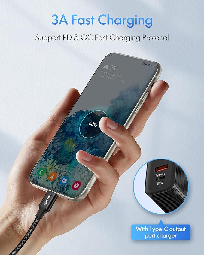 etguuds USB C to USB C Cable 2ft, 2-Pack 60W USBC to USBC Cord, Type C to C Charger Cable Fast Charging for iPhone 17 16 15 Pro Max Plus Air, Samsung Galaxy S25 S24 S23, for MacBook/iPad, Pixel