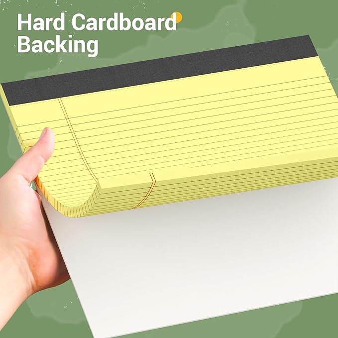 AILZFEI 3 Pack Yellow Legal Pads 11 x 9.5 College Ruled Yellow Paper Note Pad Narrow Ruled 30 Sheets Notepads Perforated Writing Pad Clear Print Horizontal Pads of Paper