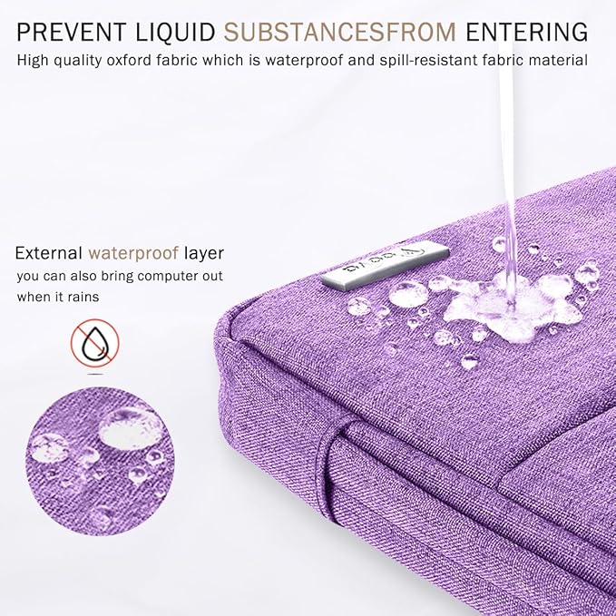 Voova 13 13.6 Inch Laptop Sleeve Case Compatible with MacBook Air 13 M1/M2/M3/M4 2020-2025, MacBook Pro 13/14, IPad Air/Pro 13, Waterproof Slim Computer Bag Cover with Handle, Lavender