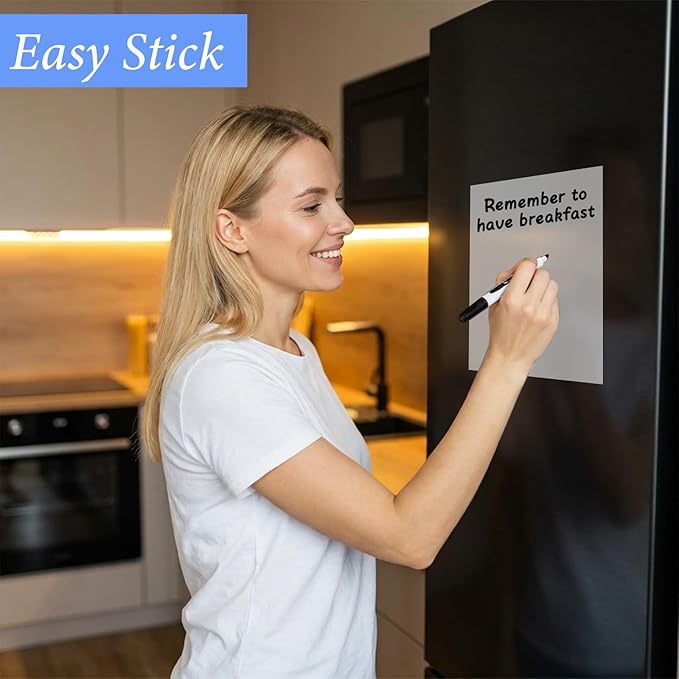 6 Pads Large Transparent Sticky Notes, 5.5 x 8 Inch Clear Self-Adhesive Translucent Paper, 300 Sheets Waterproof PET Jumbo See-Through Notes for Office Home Organization Supplies