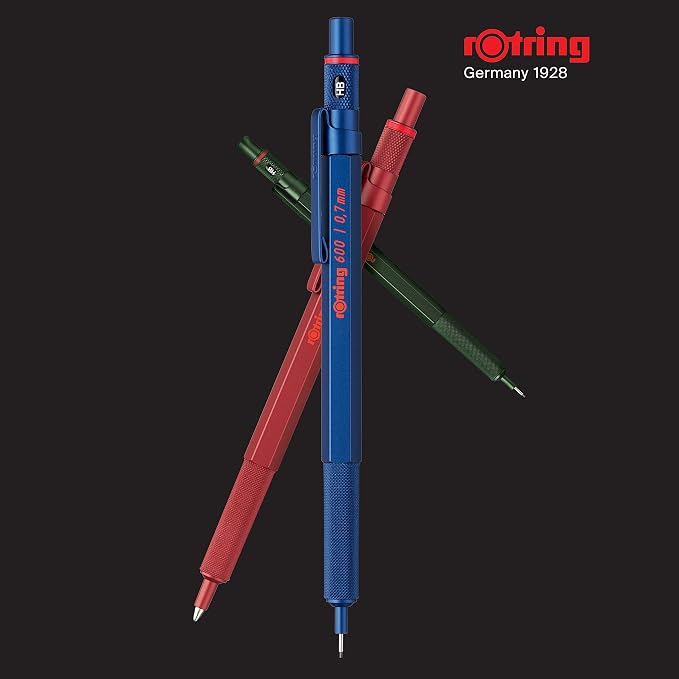 Rotring 600 Full-Metal Body Mechanical Pencil, 0.7mm, Black - For Precise Ruler-Based Drawing