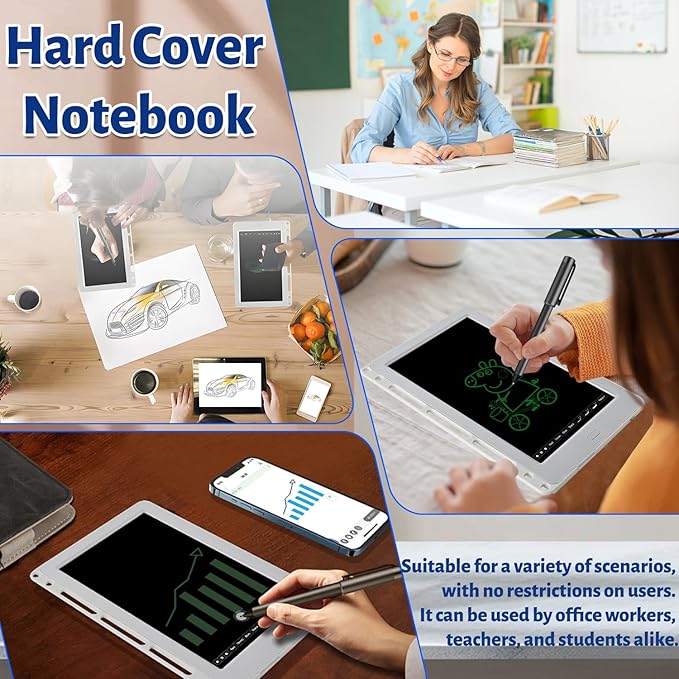 Digital Sketchbook with A5 Erasable Paper Refill + 3 Spare Refills, Smart Pen Writing Board Set, Smart Pen Notebook for Digitizing Drawing Writing Note-Taking Compatible,Dark Blue
