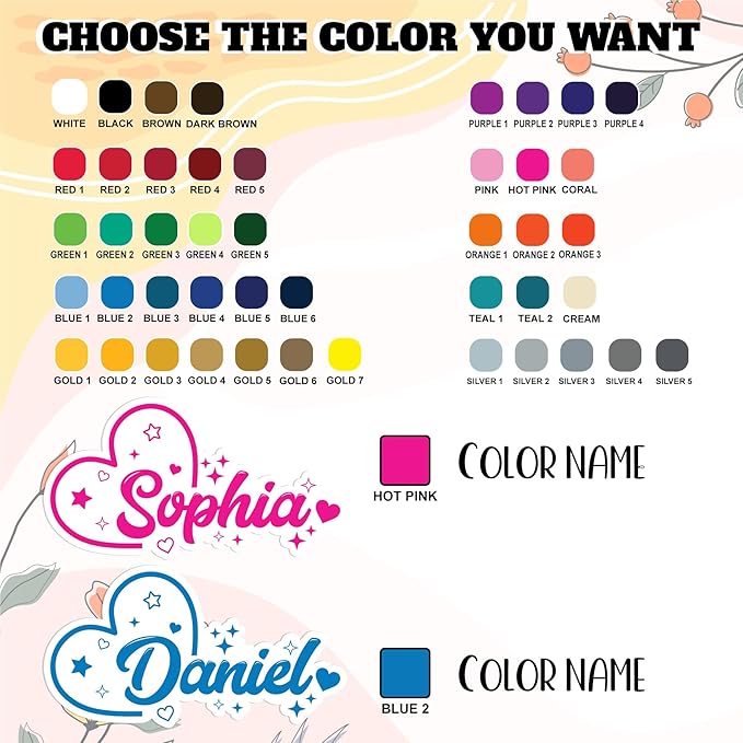 Custom Name Sticker Personalized Name with Heart Decal Customized Lover Die-Cut Waterproof Vinyl Sticker for Water Bottle, Laptop, Tumbler, Phone Case, Cup, Helmet, Cars