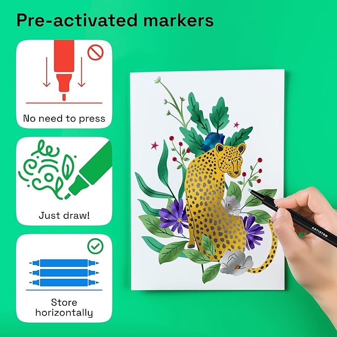 ARTISTRO 12 Metallic Paint Pens for Glass Marking, Rock Painting, Ceramic, Wood, Fabric, Scrapbooking, DIY Craft Making, Coloring - Acrylic Paint Markers Fine Tip 1mm