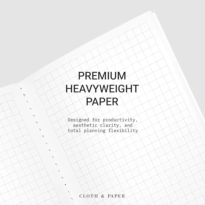 Cloth & Paper Travel Notebook | Graph Notebook – Olive | A5 Slim Grid Paper Notebook 4.3" x 8.3" | Graph Layout for Notes, Diagrams, Lists and Structured Planning for Work or Study – Soft Touch Cover