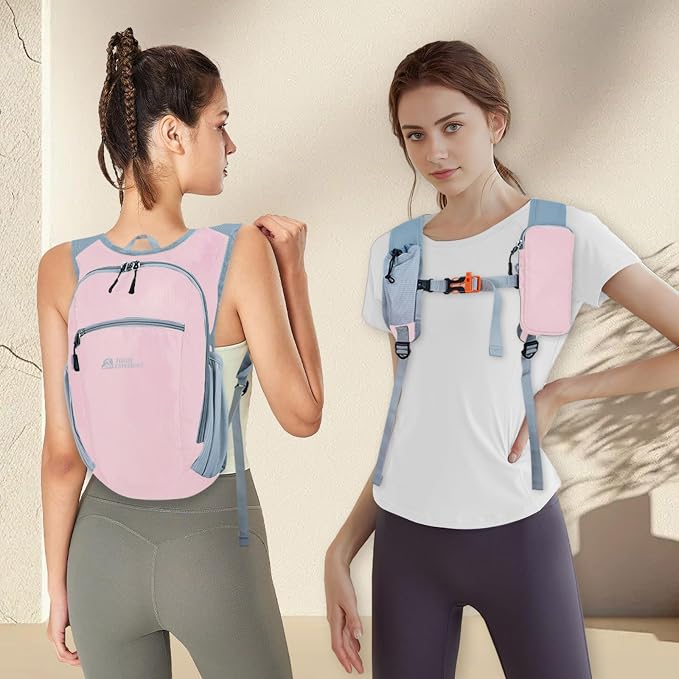 Small Hiking Backpack Packable Lightweight for Women Men | 10L/15L, Hiking Daypack, Foldable, Water Resistan, Ultralight, with Phone Pocket, Travel, Outdoor, Walking