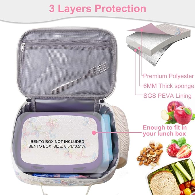 RHCPFOVR Kids Lunch Bag - Insulated Lunch Box for Boys Girls,Washable Lunch Bag and Reusable Toddler Leak-proof Lunchbox for School and Daycare
