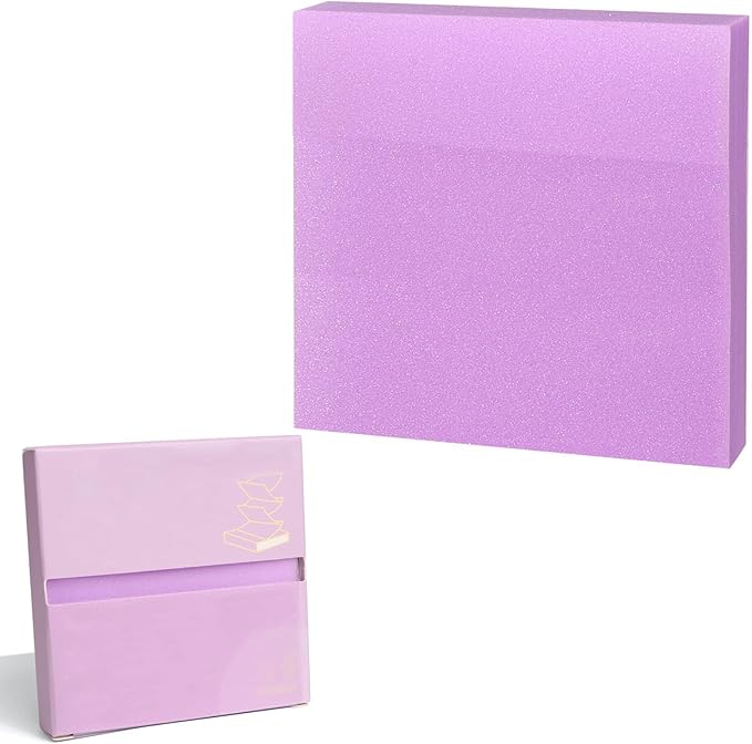 100 Sheets Transparent Sticky Notes 3x3 Inch, Pull-Out Design Pop-Up Self-Stick-Notes, Cute Clear See Through, Waterproof, Easy to Post It for Office, Home, Notebook, Meeting, Reusable（Purple）