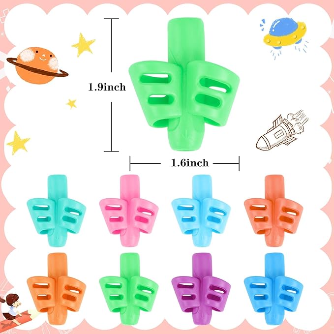 SANNIX 8 Pack Pencil Grips for Handwriting, Grip Posture Correction Training Pen Writing Aid Tool for Preschools Adults Students Elementary Teaching Tools