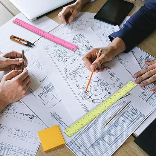 Ruler 12 Inch,Kid Rulers for School,Rulers Bulk for Classroom 8 Pack