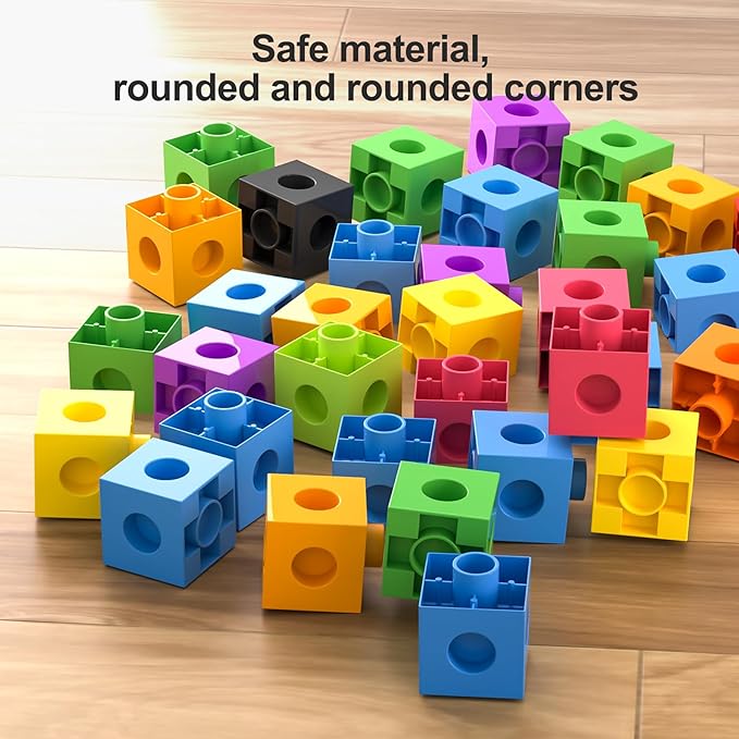TOMMYHOME Math Linking Cubes with Box 301PCS, Preschool Math Manipulative, Kids Counting Blocks Play Set, Suitable for Learning Educational Supplies in Kindergarten. Great Gift for Boys & Girls (1)