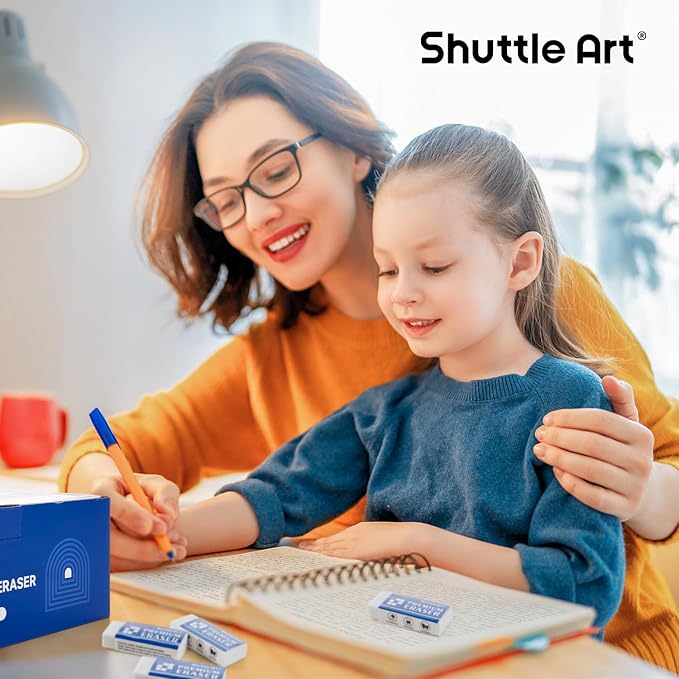 Erasers, Shuttle Art 288 Pack Premium Erasers Bulk, White Eraser Classroom Set for Kids Teachers as School and Office Supplies