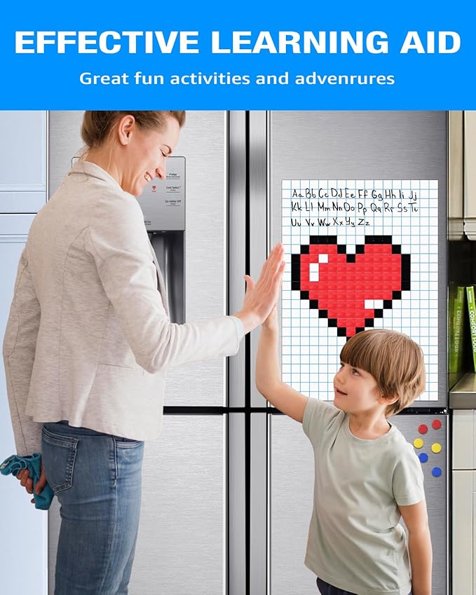 Magnetic Graph Paper for Whiteboard: 17"x24" Dry Erase White Board with Grid Lines for Classroom - Write and Wipe Giant Math Graphing Chart Poster with Markers, Magnets, Eraser