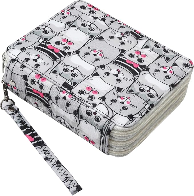 Portable Colored 72 Slots Pencil case Organizer with Printing Pattern for Watercolor Pens, Pencil Case Organizer for Artist